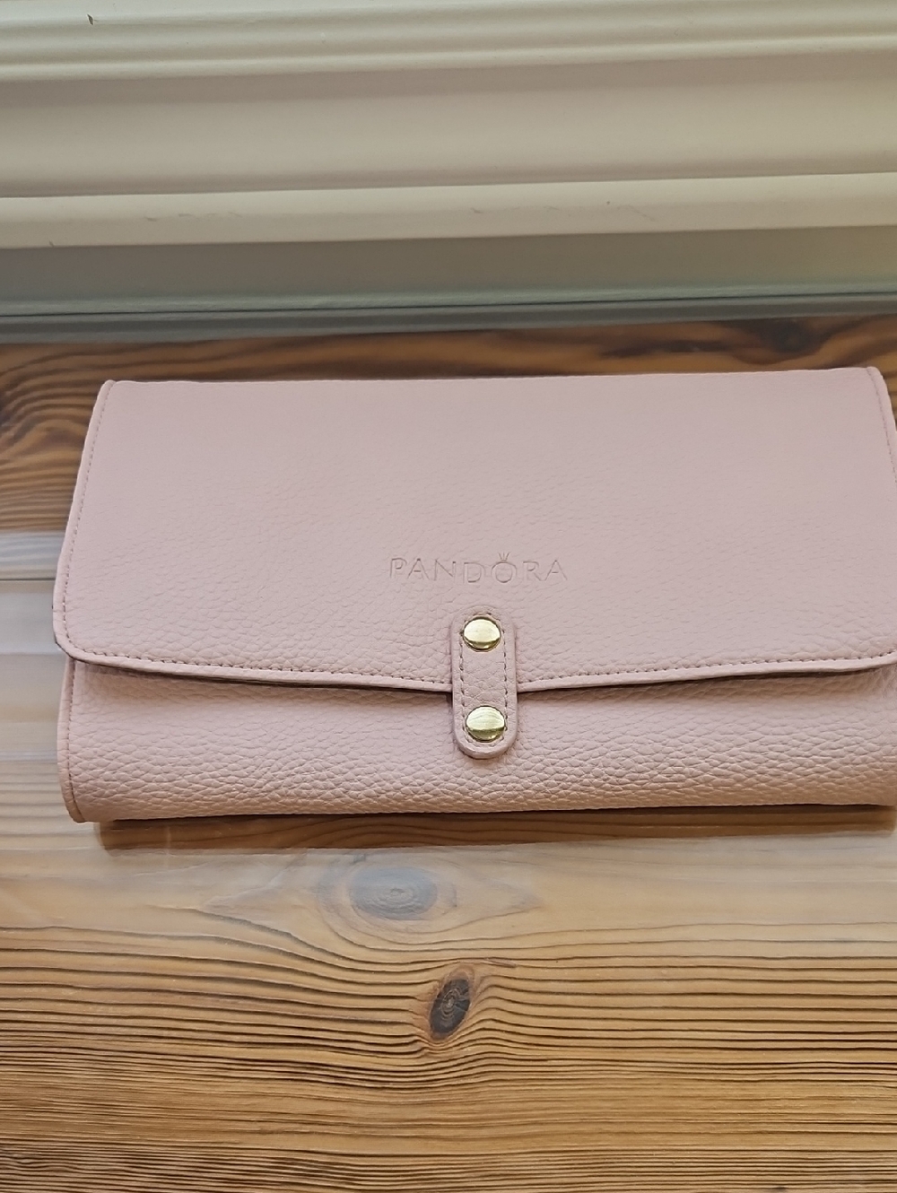 Pandora Blush Pink Leather (?) Travel Jewelry Organizer
